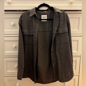 Oversized brown flannel shacket by Abercrombie & Fitch